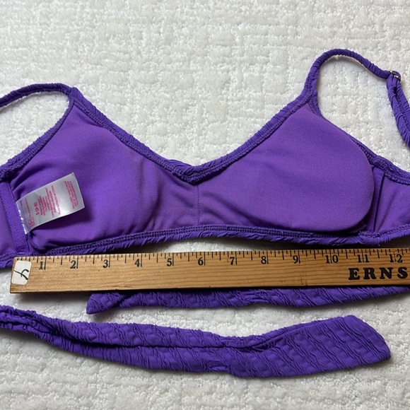 No Boundaries Purple Textured Bikini Top Lightly Padded S 3-5 - Picture 6 of 6